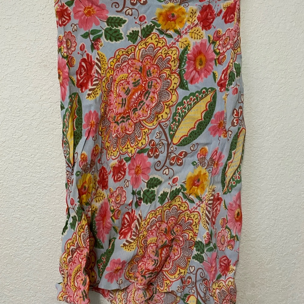 Angie Floral Rayon Slip Skirt